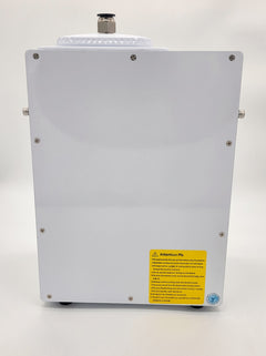 QOption Essence QA1000 Pro Kit white commercial HVAC scent diffuser with metal body and warning label
